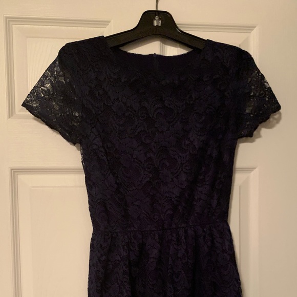 Bloomingdale’s  | Aqua Navy Blue Lace Dress - Picture 2 of 3